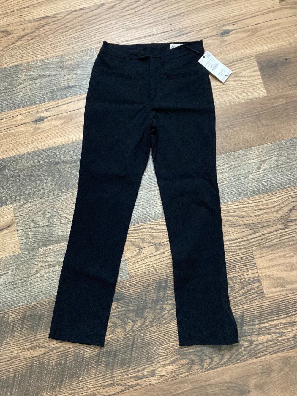 Zara Women's Black Straight Leg Dress Pants Size S  Stretch NWT Office